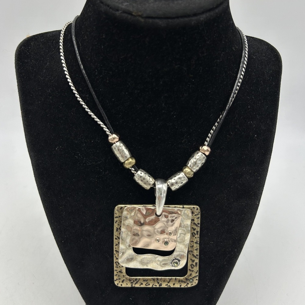 Statement Necklace New Square Gold Silver Tone Office Career Gift Professional